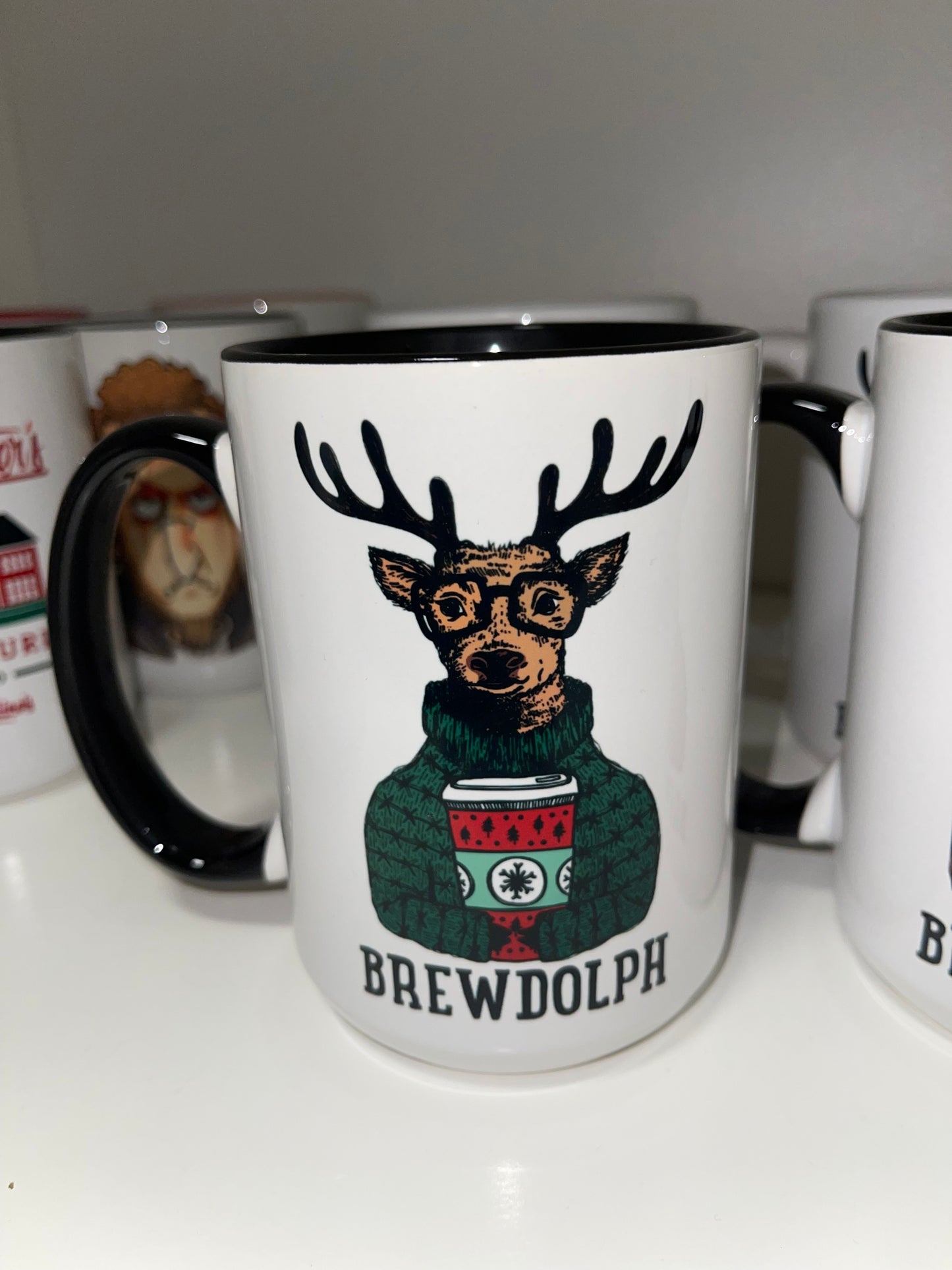 Brewdolph Reindeer Christmas Mug - Coffee Cup