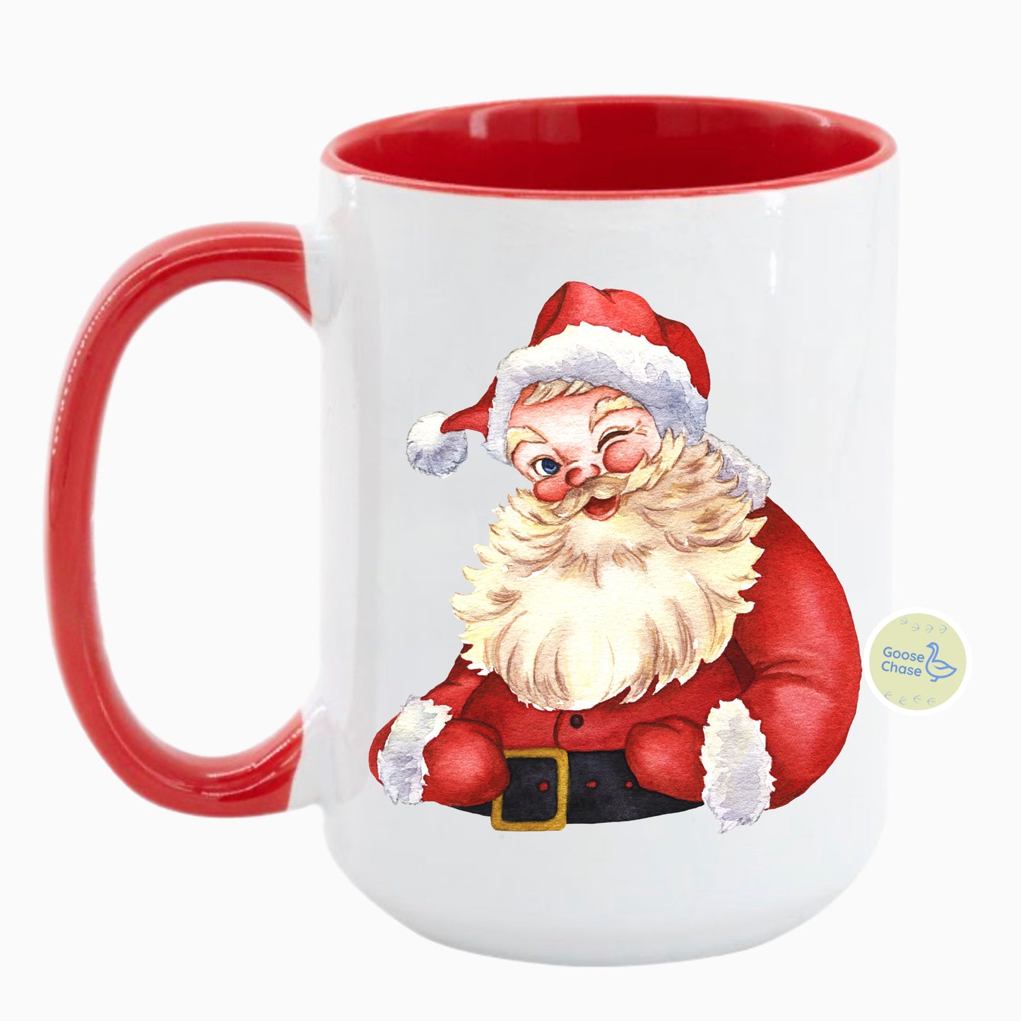 Vintage Jolly Santa Mug - Red