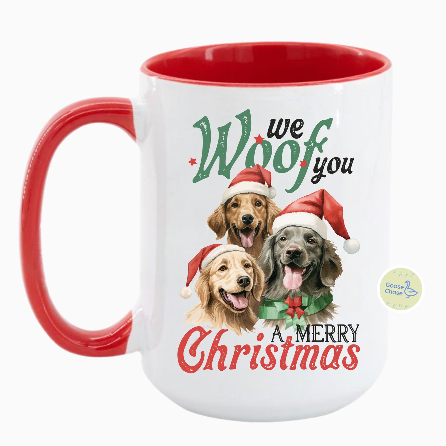 We Woof You a Merry Christmas - Dogs Mug - Red