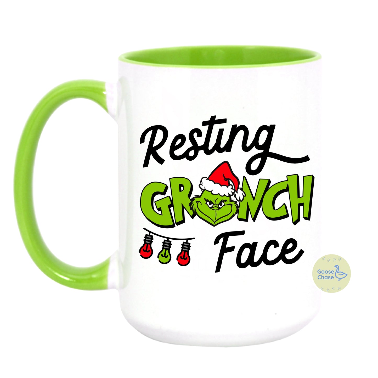 Resting Grinch Face Mug - Green