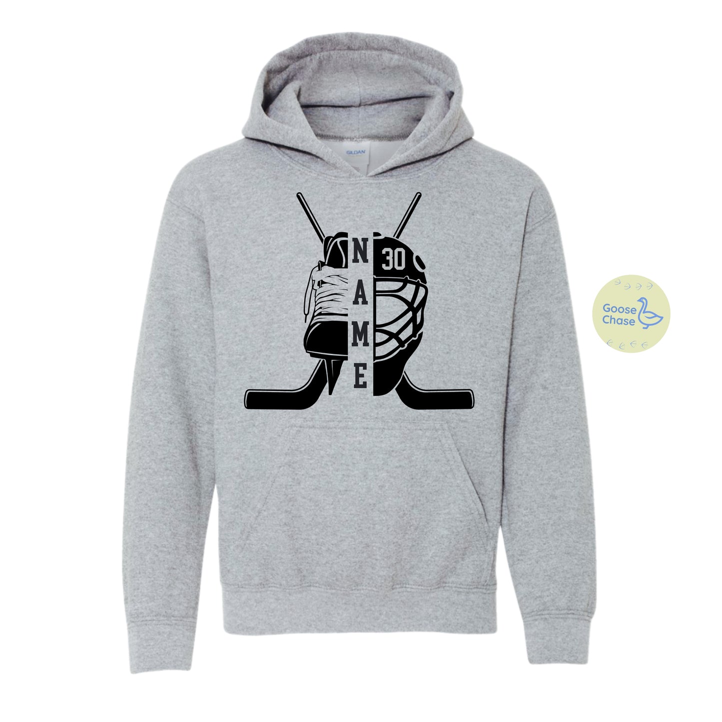 Custom Hockey Goalie Hoodie - Split Helmet & Skate