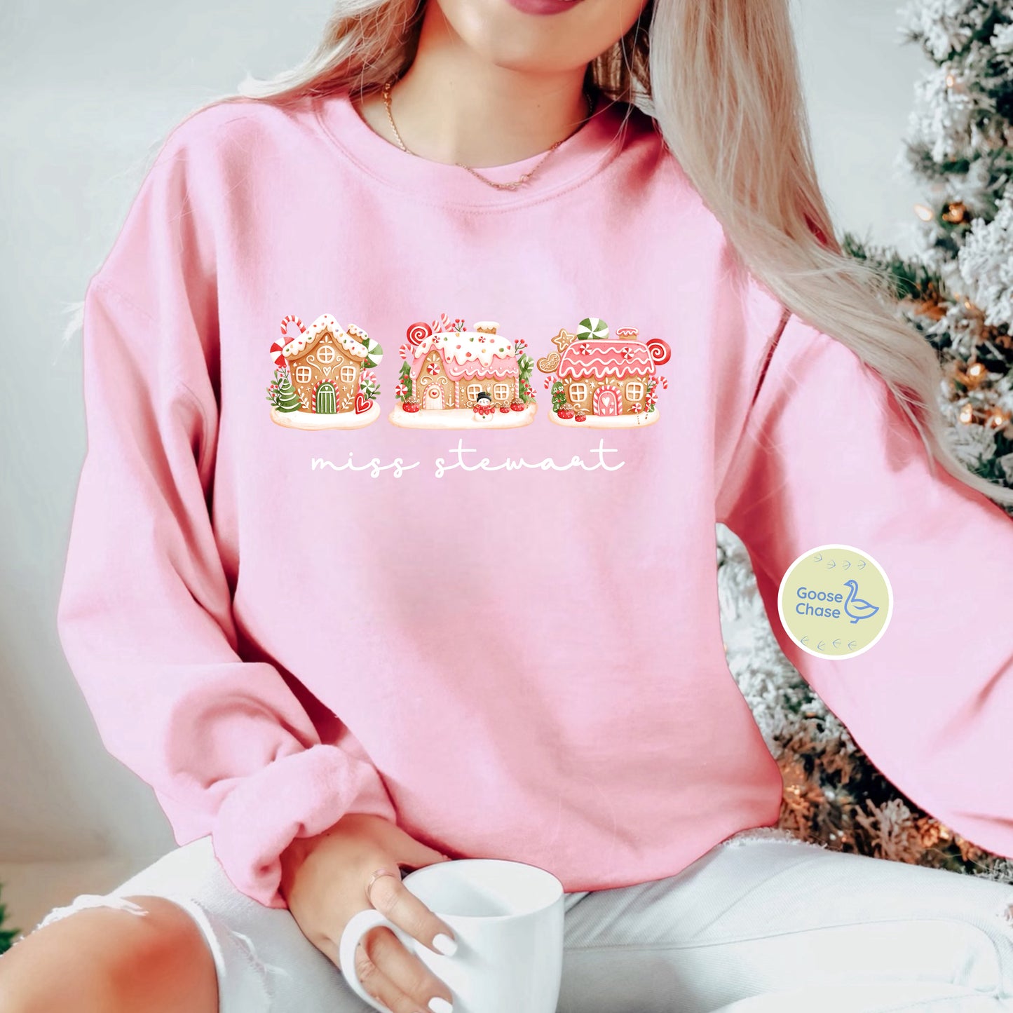Personalized - Pink Gingerbread Houses