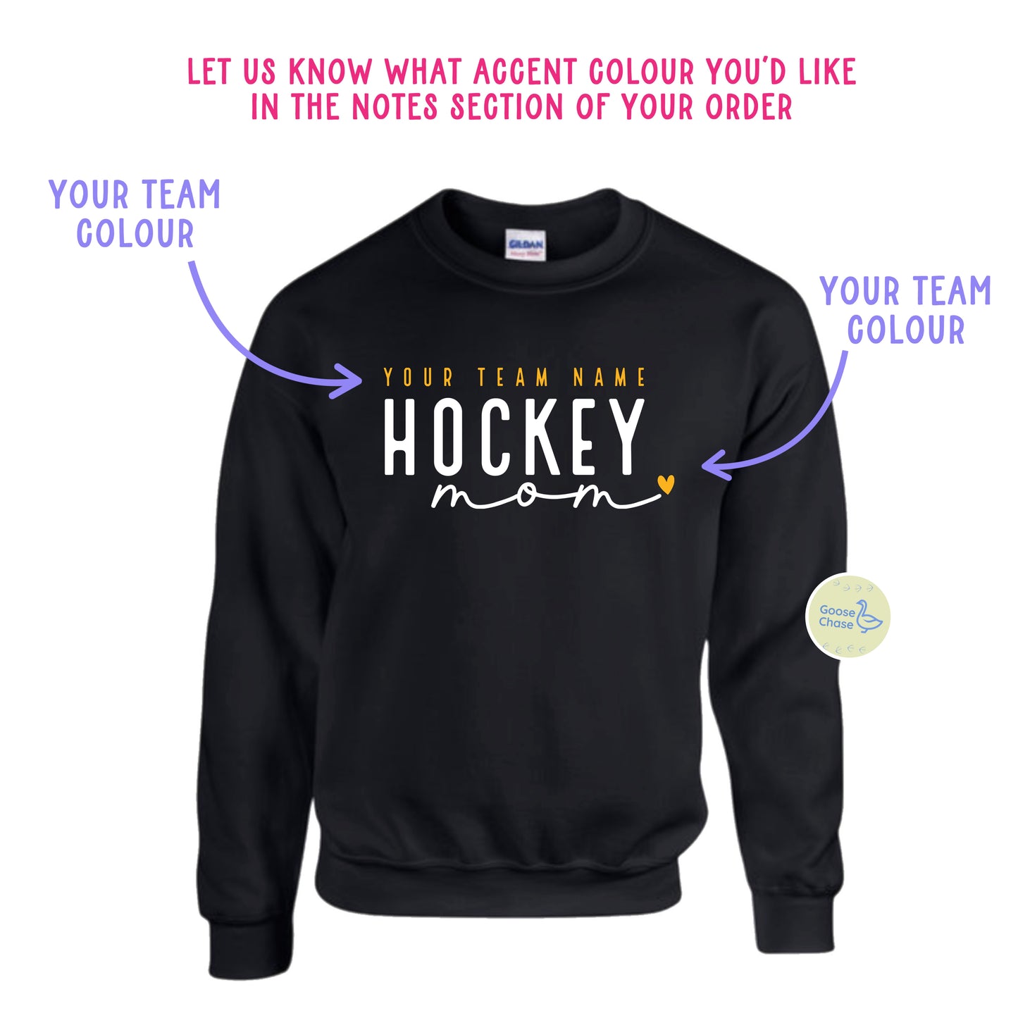 Personalized Team Hockey Family Crewneck - Black