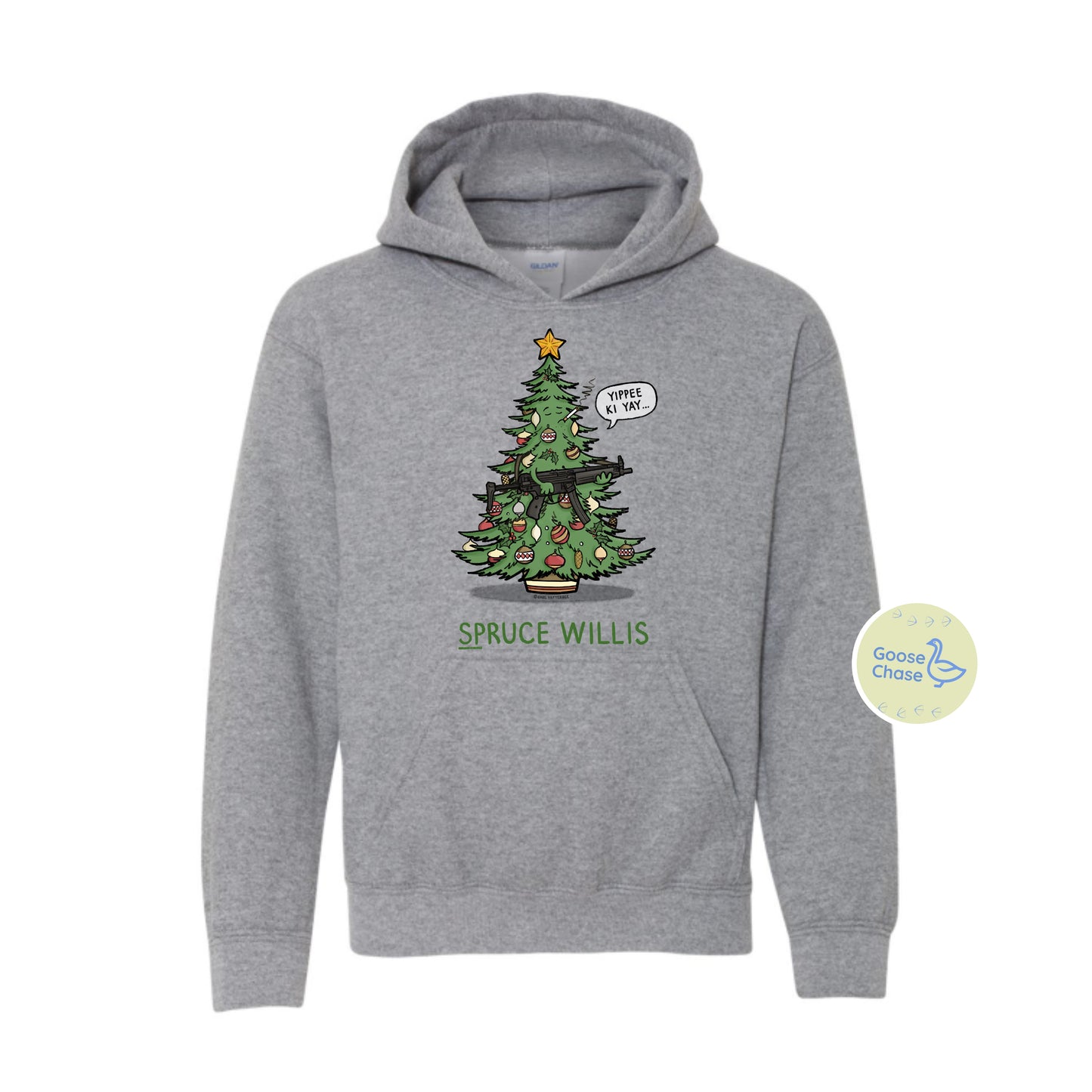 Spruce Willis Die Hard Movie Hoodie Grey