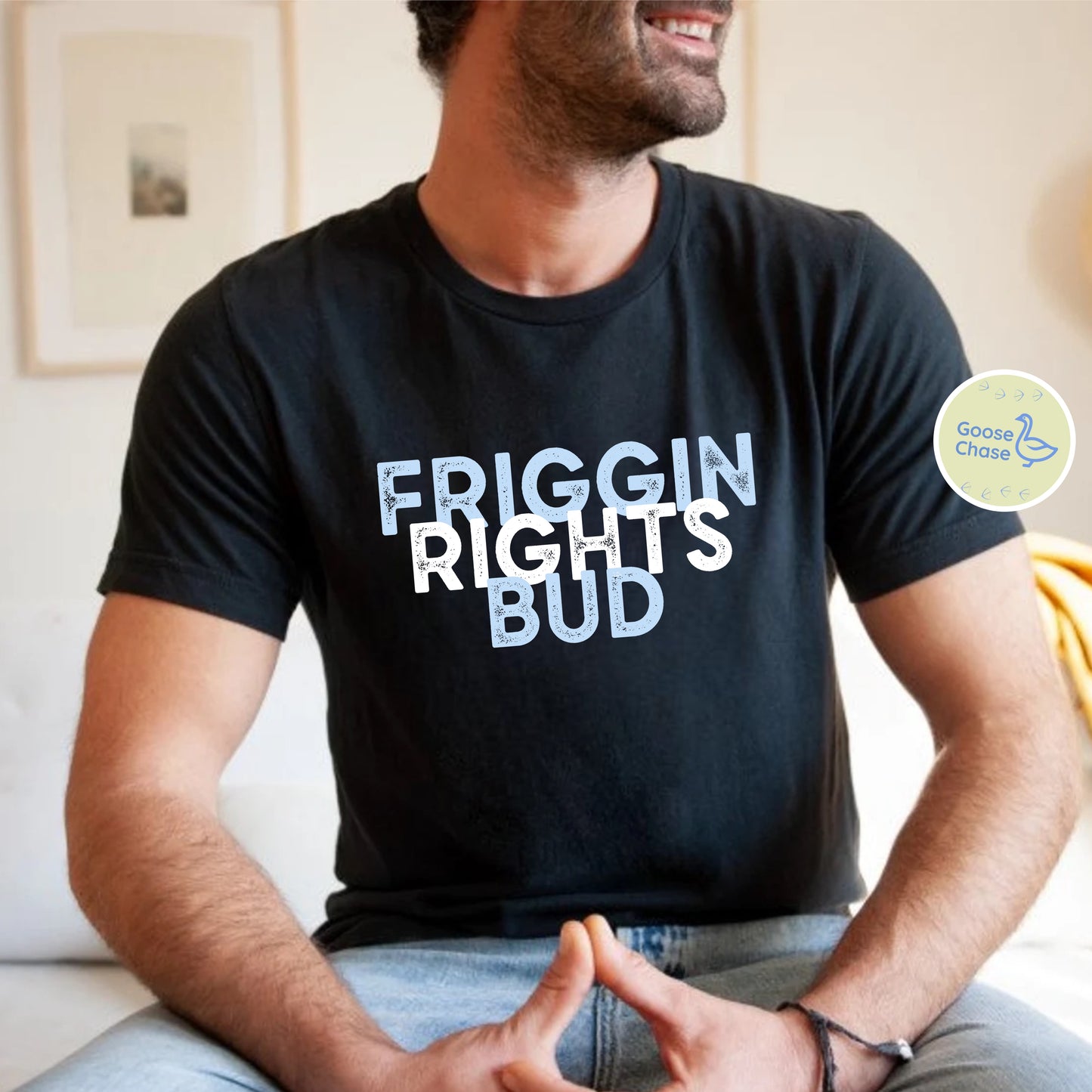 Friggin Rights Bud Hockey Tee Black