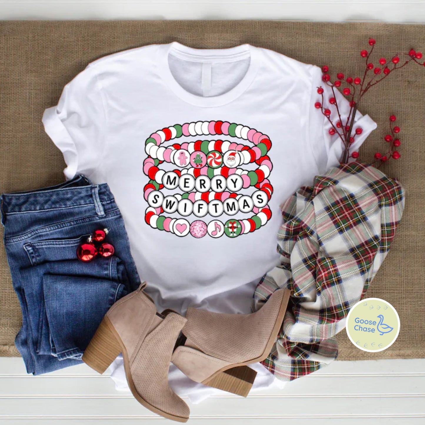Merry Swiftmas Friendship Bracelet T-Shirt