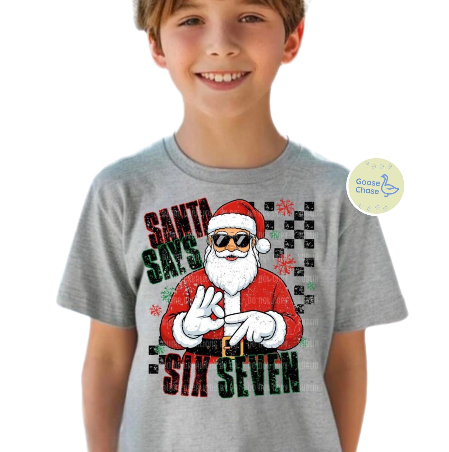 Santa 6 7 Christmas Tee - Adult and Youth