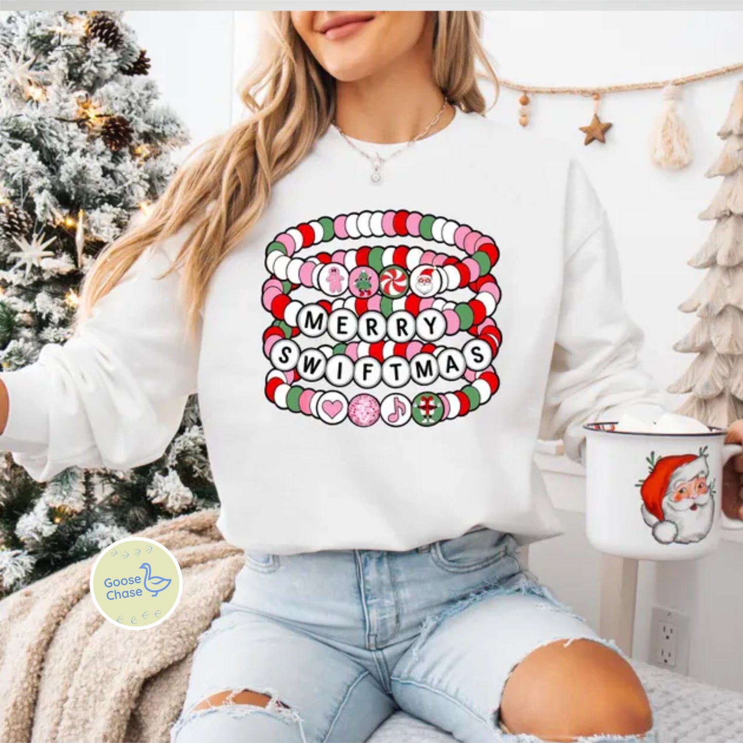 Merry Swiftmas Friendship Bracelet  Crewneck