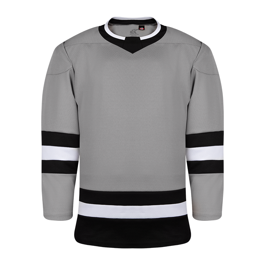 K3G Blank Hockey Jersey - Grey/Black/White