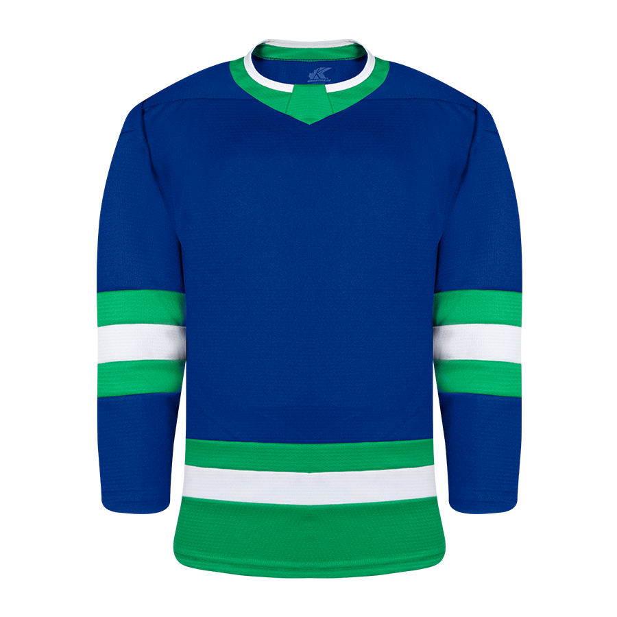 K3G Blank Hockey Jersey - Royal/Kelly/White