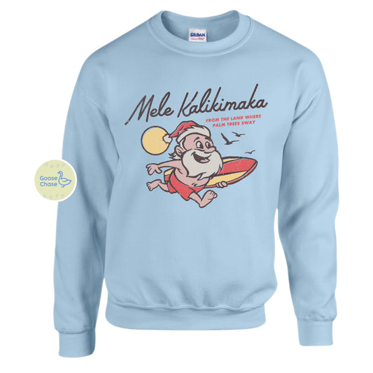 Mele Kalikimaka Crewneck Sweatshirt Light Blue