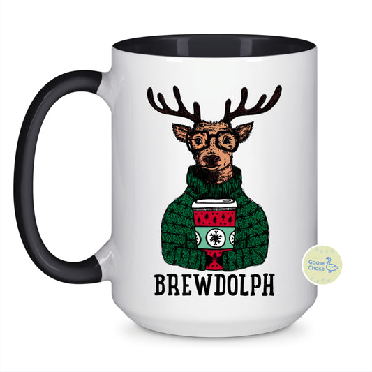 Brewdolph Reindeer Christmas Mug - Coffee Cup