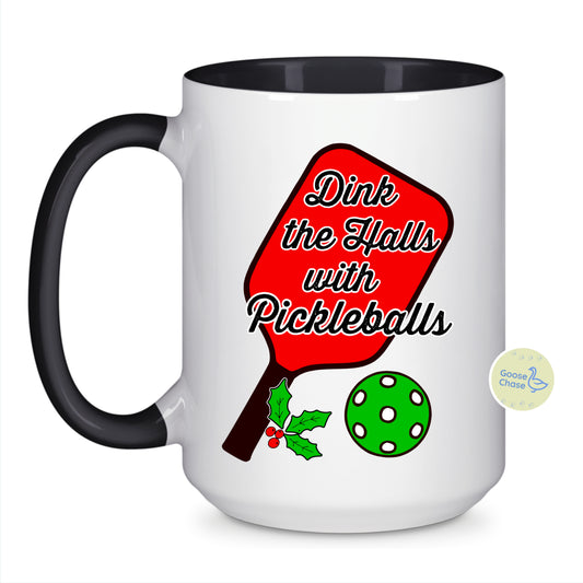 Pickleball Mug - Dink the Halls - Black