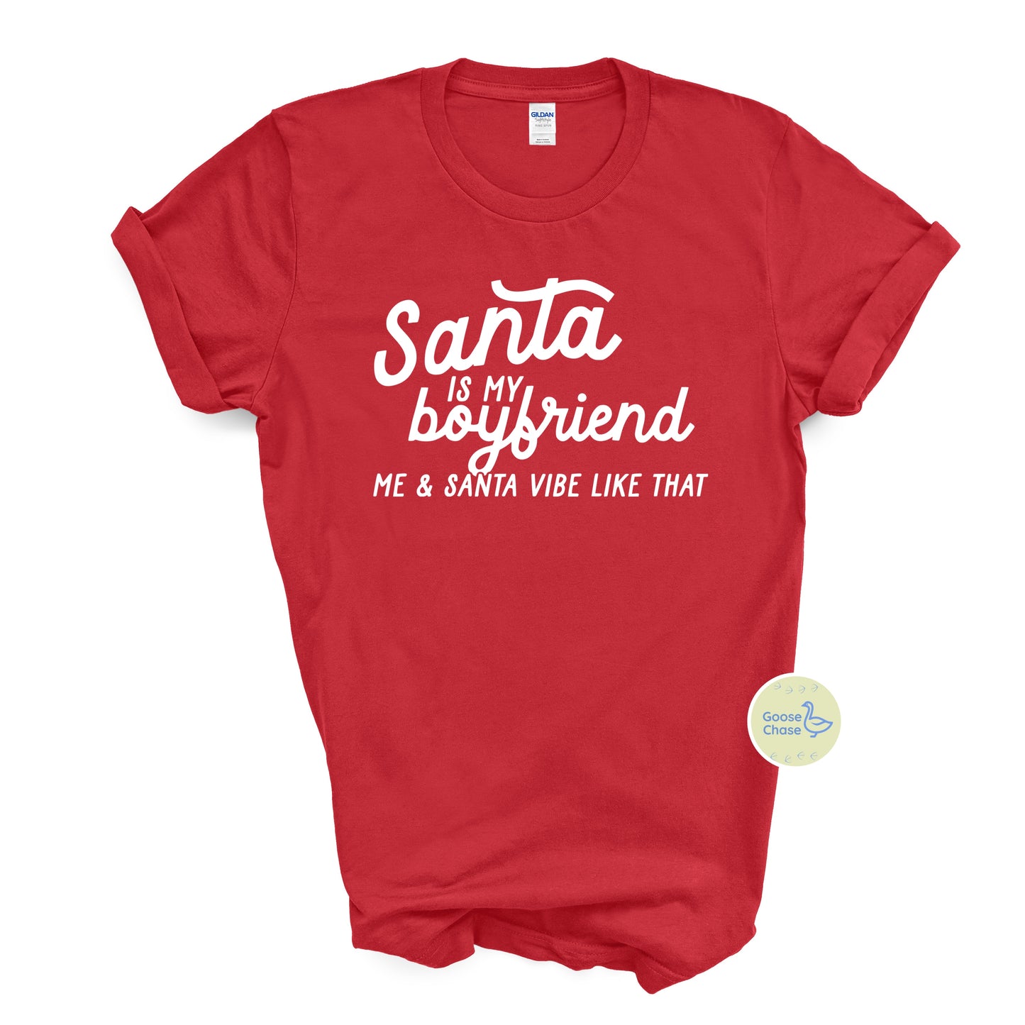 Santa is My Boyfriend T-shirt - Red