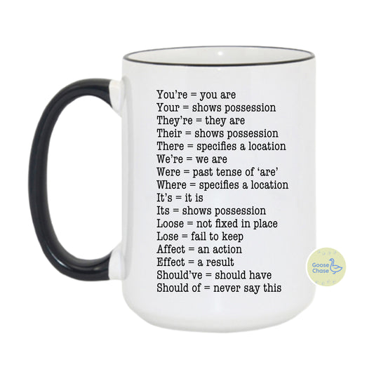 Grammar Teacher Grievance List Mug