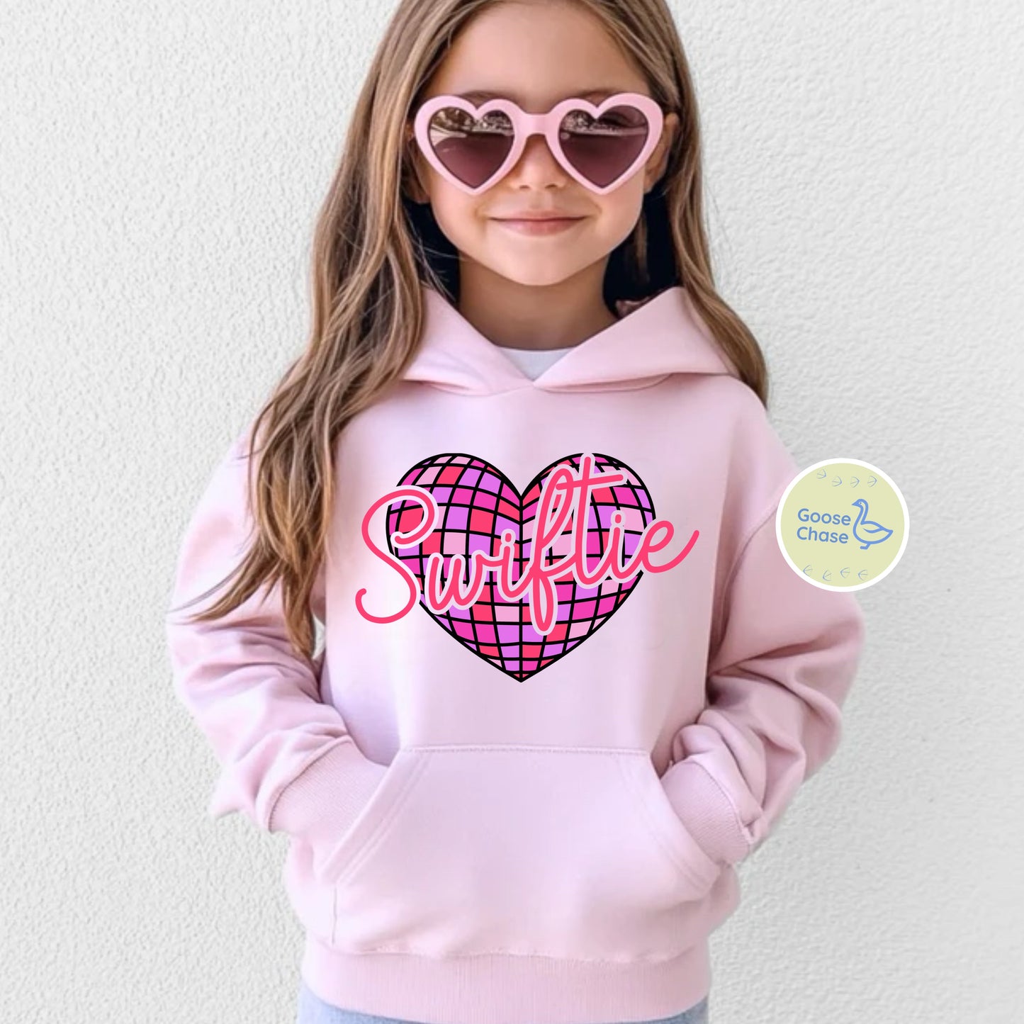 Swiftie Disco Ball  Heart Taylor Swift Hoodie Pink